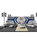 Shenlong Auto Show Exhibition Booth Display With Multiple Cars And Lighting