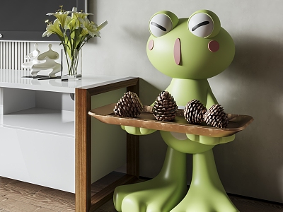 Cartoon Side Several Frog Side Several Corner Several Floor Tray Side Several Living Room Decoration 3d model