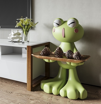 Cartoon Side Several Frog Side Several Corner Several Floor Tray Side Several Living Room Decoration 3d model