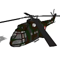 Detailed Military Camouflage Helicopter Side View With Rotors And Serial Number R192