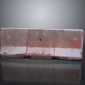 Rusty Worn Brick With Holes And Red Mark On Dark Background With Reflection 3d model