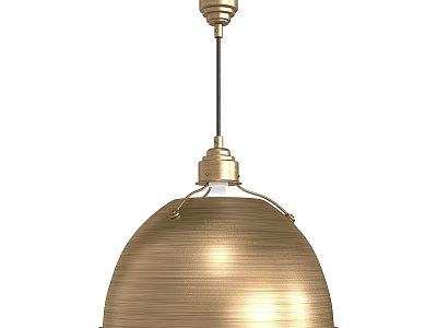 Gold Metal Dome Shaped Pendant Light With Sleek Modern Design For Home Interiors 3d model