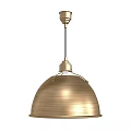 Gold Metal Dome Shaped Pendant Light With Sleek Modern Design For Home Interiors
