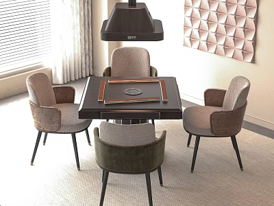 Modern Entertainment Table With Upholstered Chairs In Elegant Living Room Interior 3d model