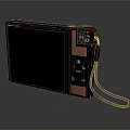 Retro Digital Camera With Vintage Design LCD Screen Control Buttons And Wrist Strap 3d model