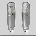 Dual Silver Professional Studio Quality Microphones Entertainment Electronics for Recording and Streaming