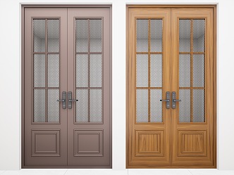 New Chinese Style Solid Wood Screen Door Entry Screen Door Diamond Mesh Screen Door Fingerprint Double Door Solid Wood Grid Strip Opposition Door 3d model