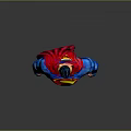 Man in Blue Superman Costume with Red S Logo Red Boots and Flowing Cape