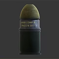40MM CQ PRC Military Ammunition Round Featuring Yellow Top And Green Body