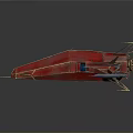 Red Futuristic Spaceship With Aerodynamic Wing Structures For Cosmic Exploration Missions 3d model