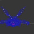 Fantasy Armored Man With White Armor Blue Red Details And Angelic Wings