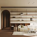Modern Dining and Living Room Interior With Sofa Coffee Table Wooden Floor And Scenic Window