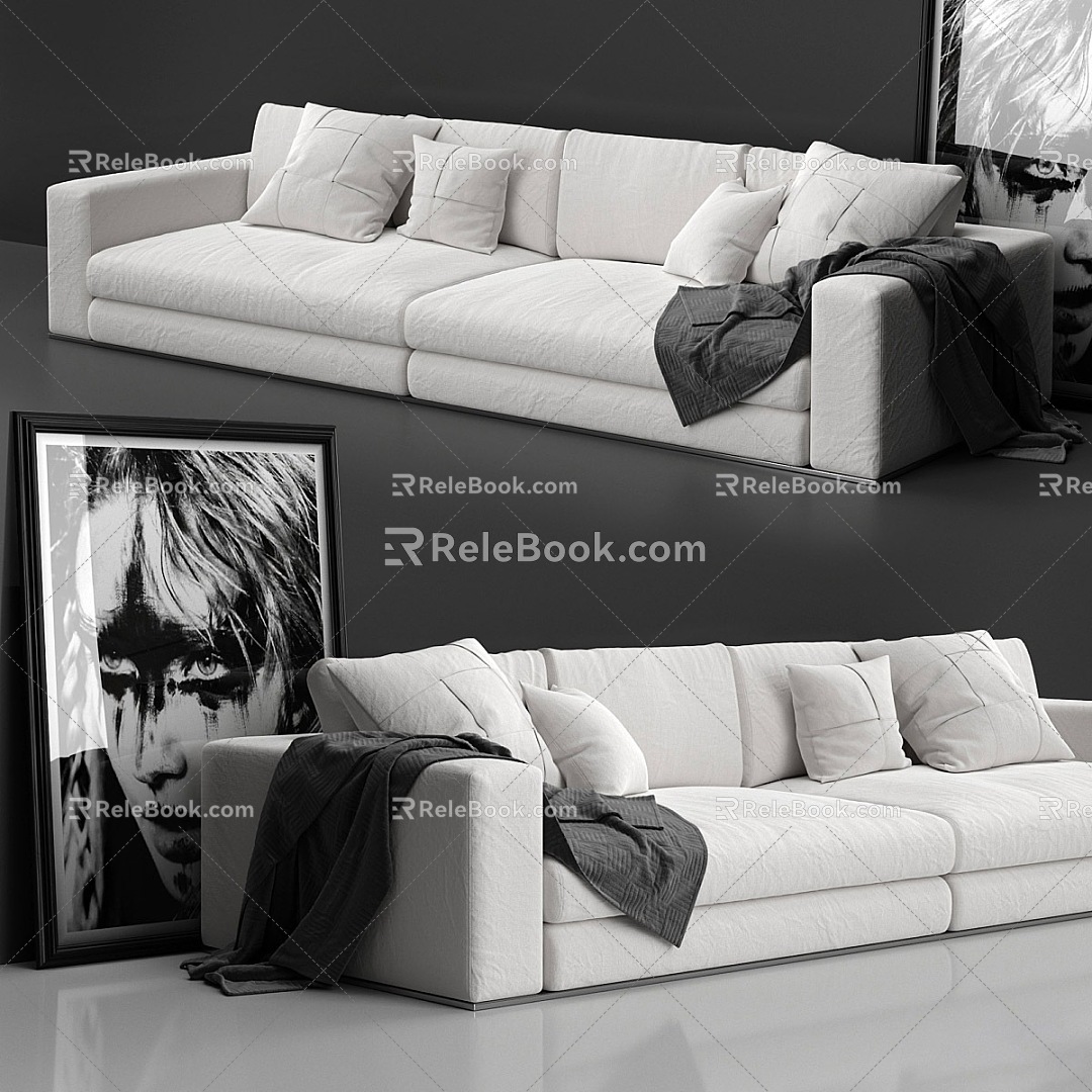 Minotti Multiplayer Sofa Module Sofa Minimal Sofa 3d model