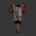 Other Decorative Tricycle With Orange Blue Color Spikes And Feather Like Structures