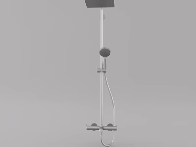 Modern Shower System With Rainfall Head Handheld Sprayer And Control Knob 3d model