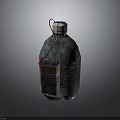 Improvised Explosive Weapon Bottle Shaped Device With Metallic Texture Red Blue Wires And Straps