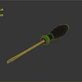 Professional Hardware Screwdriver With Black Green Handle And Ergonomic Metal Shaft Design