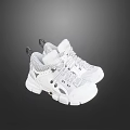 White Sneakers With Mesh Upper Thick Sole Stylish Laces And Modern Design