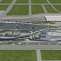 Modern Office Complex With Curved Structures Green Spaces And Roof Gardens