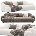 Stylish White And Brown Sofa Designs With Cozy Blanket And Pillows
