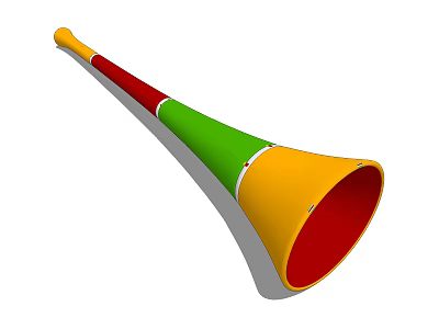 Colorful Yellow Red Green Long Horn For Sports Event Celebration 3d model