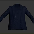 Classic Blue Men's Blazer With Tailored Fit And Open Front Design 3d model