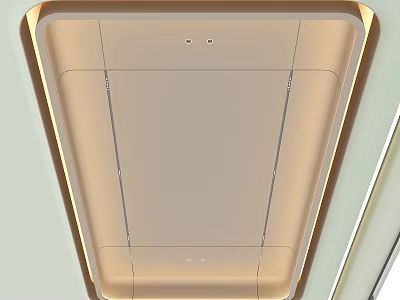 Sleek Modern Ceiling Design With Frame Accent And Recessed Lighting Details 3d model