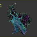 3D Rendered Fantasy Creature With Vibrant Purple Blue Pink Colors Tentacles And Intricate Texture