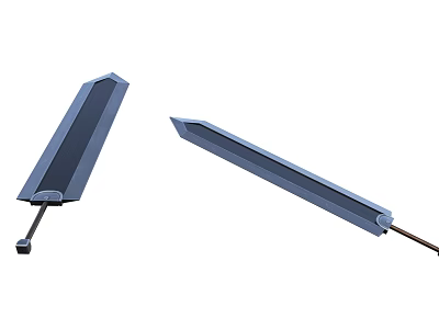 Two Swords Design With Sharp Blades Metallic Guard And Long Handles Features 3d model