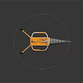 Yellow Electric Handheld Power Tool With Metal Handle And Spiral Drill Bit