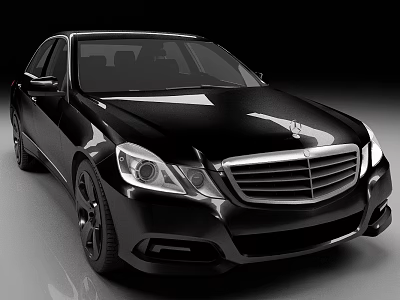 Black Luxury Sedan With Modern Front Grille Sleek Body And Stylish Headlights 3d model