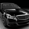 Black Luxury Sedan With Modern Front Grille Sleek Body And Stylish Headlights