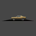 Two Vintage White And Yellow Coupe Cars With Retro Design And Classic Style