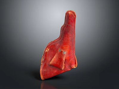 Red Sculptural Art Piece With Unique Textured Surface And Irregular Shape 3d model