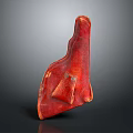 Red Sculptural Art Piece With Unique Textured Surface And Irregular Shape 3d model