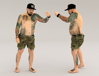 Tattoo Man 3d model