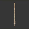 Ancient Lance Weapon With Wooden Shaft And Metal Spearhead Label