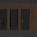 Modern Security Doors Featuring Geometric Patterns Vertical Stripes And Metal Handles 3d model