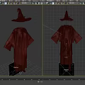 Green Witch Robe And Witch Hat Set For Halloween Costume With Distressed Edges