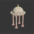 Ornamental Marble Dome Architectural Structure With Classical Support Columns And Base