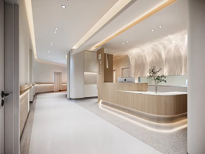 School Modern Reception Area With Bright Lighting And Sleek Corridors 3d model