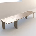 Modern Metal Shoe Bench With Sleek Design And Sturdy Supportive Legs 3d model