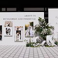 Check-in Area Setup For HUNLISHEJI AND FOXICAL Save The Date With Photo Display And Flowers