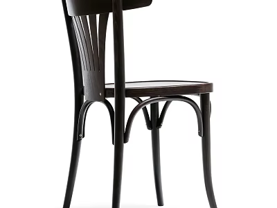 Modern Black Metal Frame Leisure Chair With Wooden Seat And Curved Backrest Design 3d model