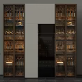 Elegant Modern Wine Cabinet With Glass Doors And Wine Bottle Storage