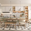 Nordic Restaurant Open Kitchen 3d model