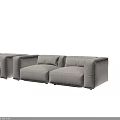 Beige Modern Sectional Sofa With Plush Cushions And Modular Design 3d model