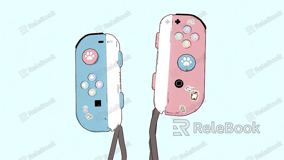 Modern gamepad cartoon game machine model