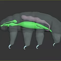 3D Rendered Fantasy Creature With Blue Green Body Glowing Eyes And Luminous Claws