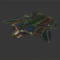 Futuristic Sci Fi Aircraft with Sleek Gray Design Blue Glowing Lights and Aerodynamic Wing Structures